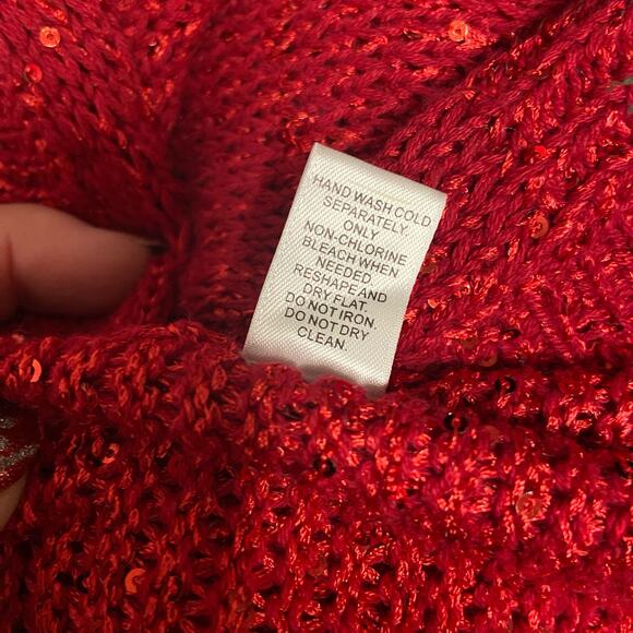 Cato Cardigan Sweater Red Sequin XL - Picture 10 of 10